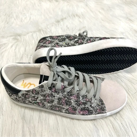 SAM EDELMAN | Aubrie Girl's Glitter Leopard Sneakers Big kids size 4 - Picture 8 of 8